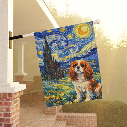 Personalized Cavalier Starry Night Garden Flag