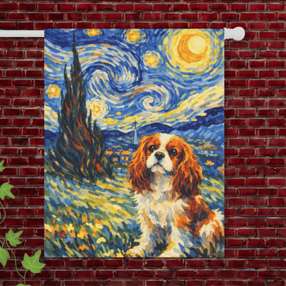 Personalized Cavalier Starry Night Garden Flag 24.5'' × 32''