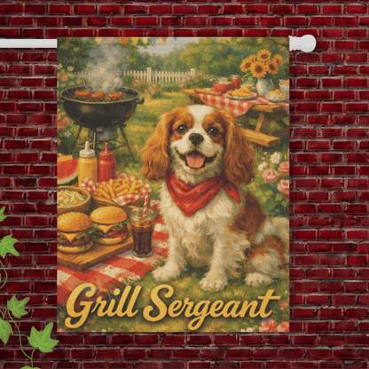 Personalized Cavalier Grilling Garden Flag 24.5'' × 32''