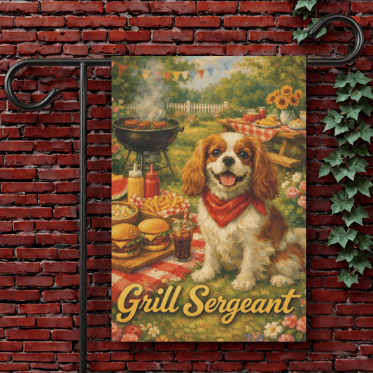 Personalized Cavalier Grilling Garden Flag 12'' × 18''