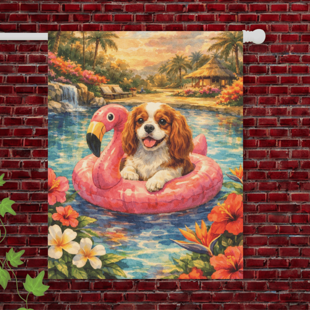 Personalized Cavalier Swimming Pool Garden Flag 24.5'' × 32''