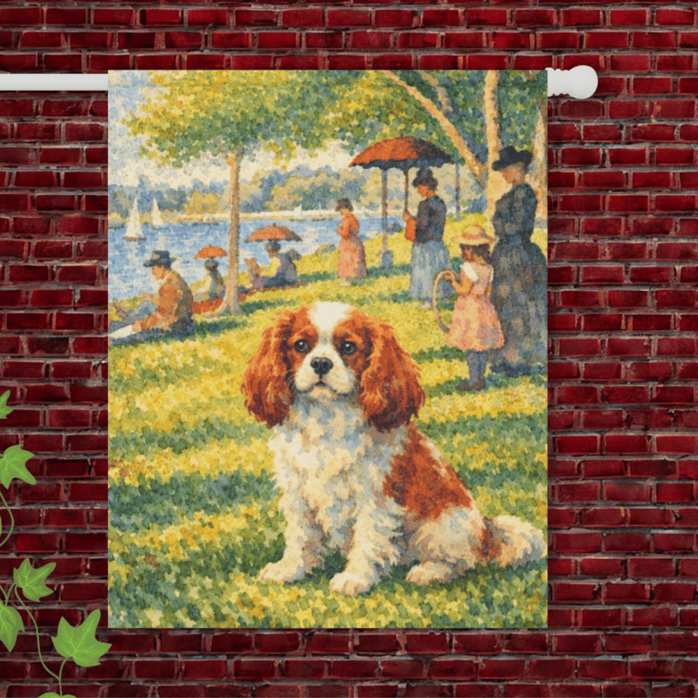 Personalized Cavalier Sunday in the Park Garden Flag 24.5'' × 32''