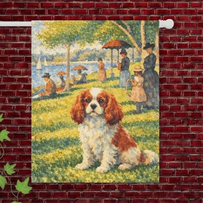 Personalized Cavalier Sunday in the Park Garden Flag 24.5'' × 32''