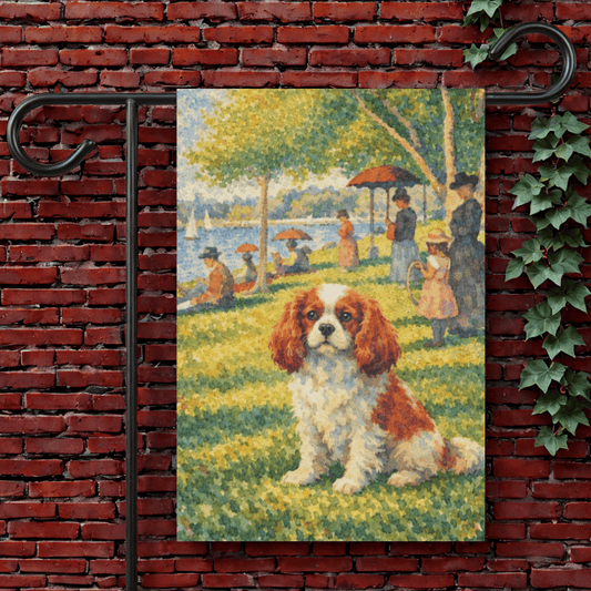 Personalized Cavalier Sunday in the Park Garden Flag 12'' × 18''