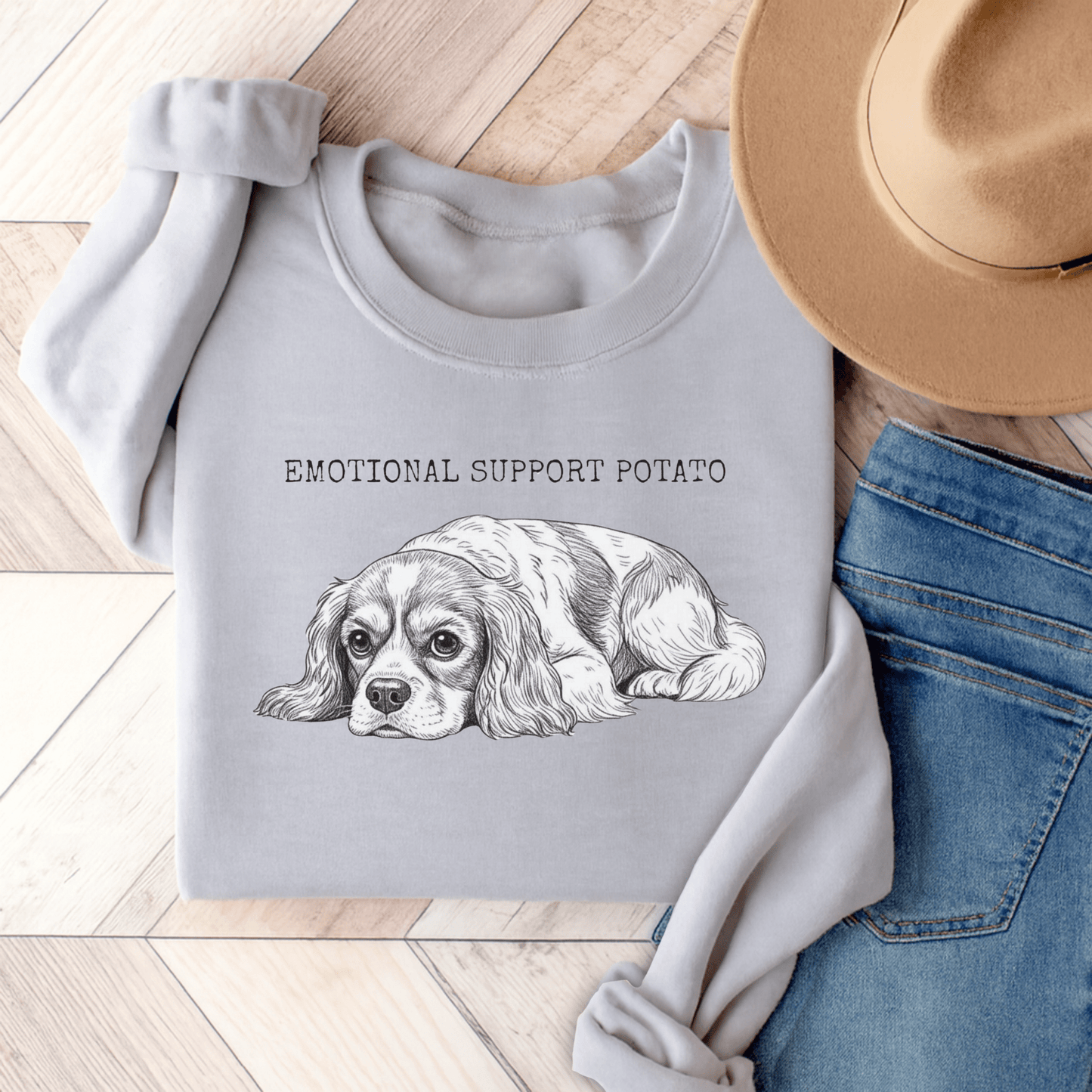 Blenheim Cavalier Support Potato Sweatshirt Ash