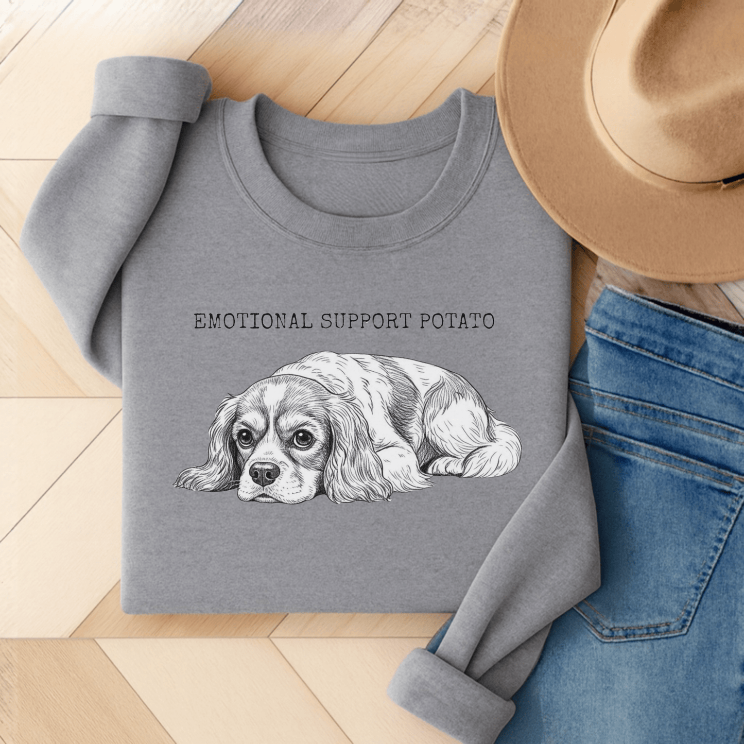 Blenheim Cavalier Support Potato Sweatshirt Sport Grey