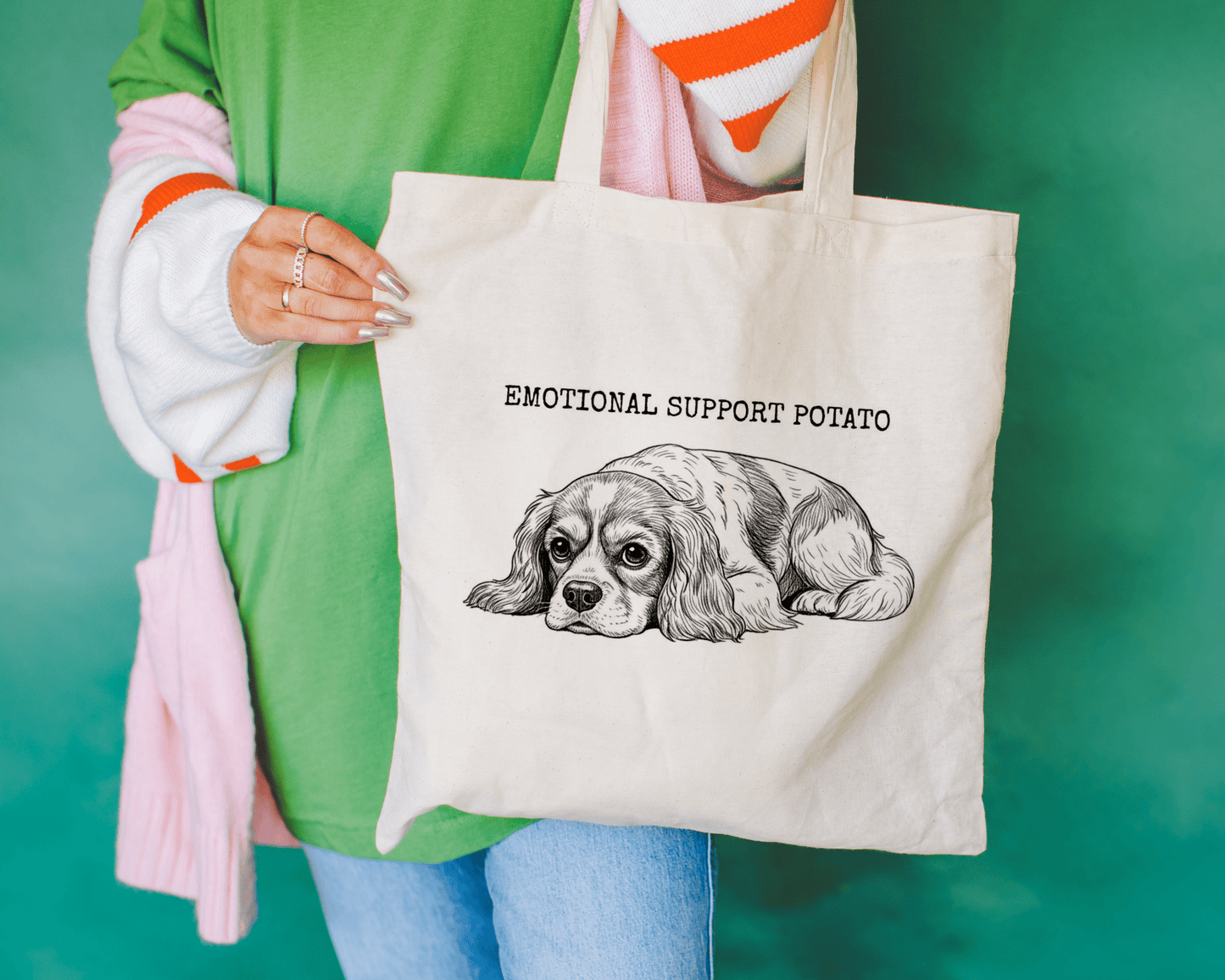 Blenheim Cavalier Support Potato Tote Bag Natural 15" x 16"