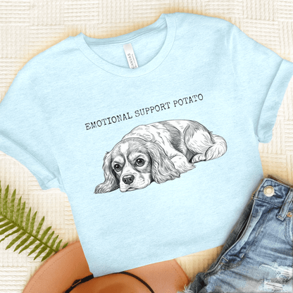 Blenheim Cavalier Support Potato Tshirt Heather Ice Blue