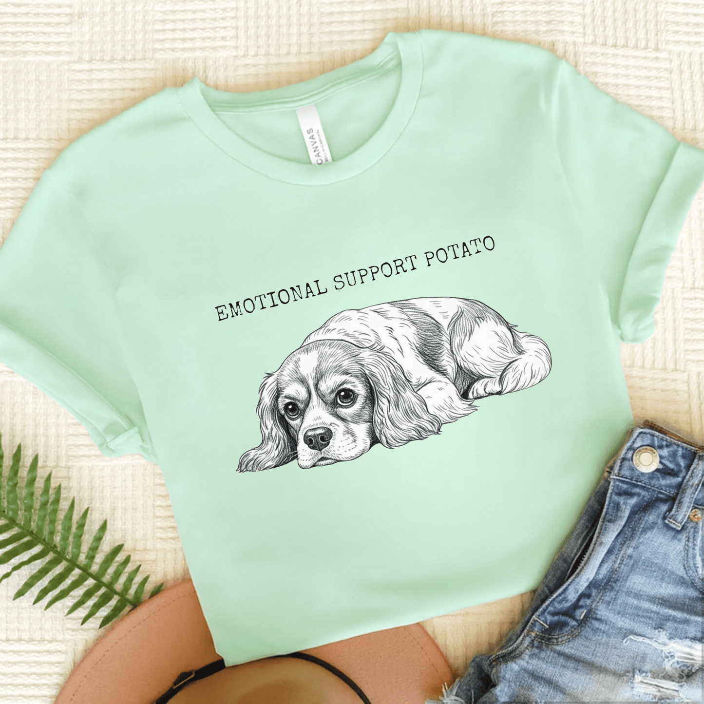 Blenheim Cavalier Support Potato Tshirt Heather Mint