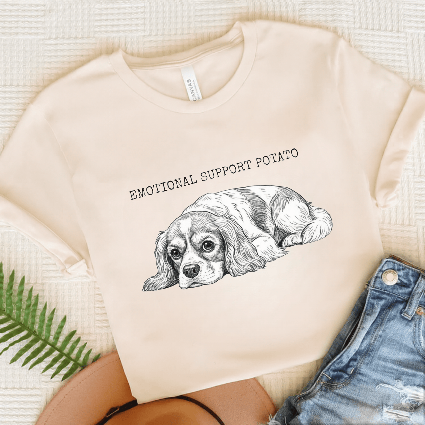Blenheim Cavalier Support Potato Tshirt Natural