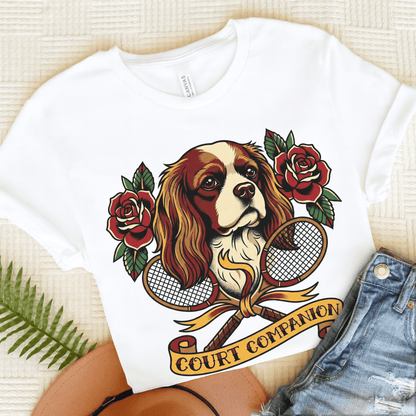Personalized Cavalier Tennis Court Unisex Tshirt White