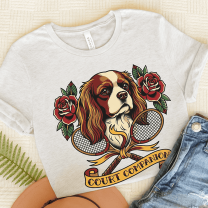 Personalized Cavalier Tennis Court Unisex Tshirt Ash