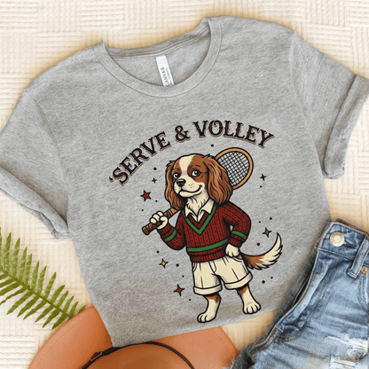 Personalized Cavalier Tennis Serve Unisex TShirt Athletic Heather