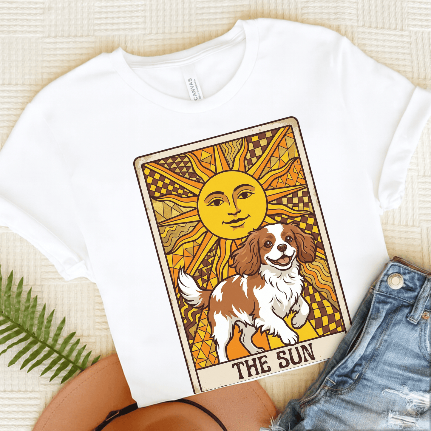 Personalized Cavalier The Sun Tarot Unisex Tshirt White