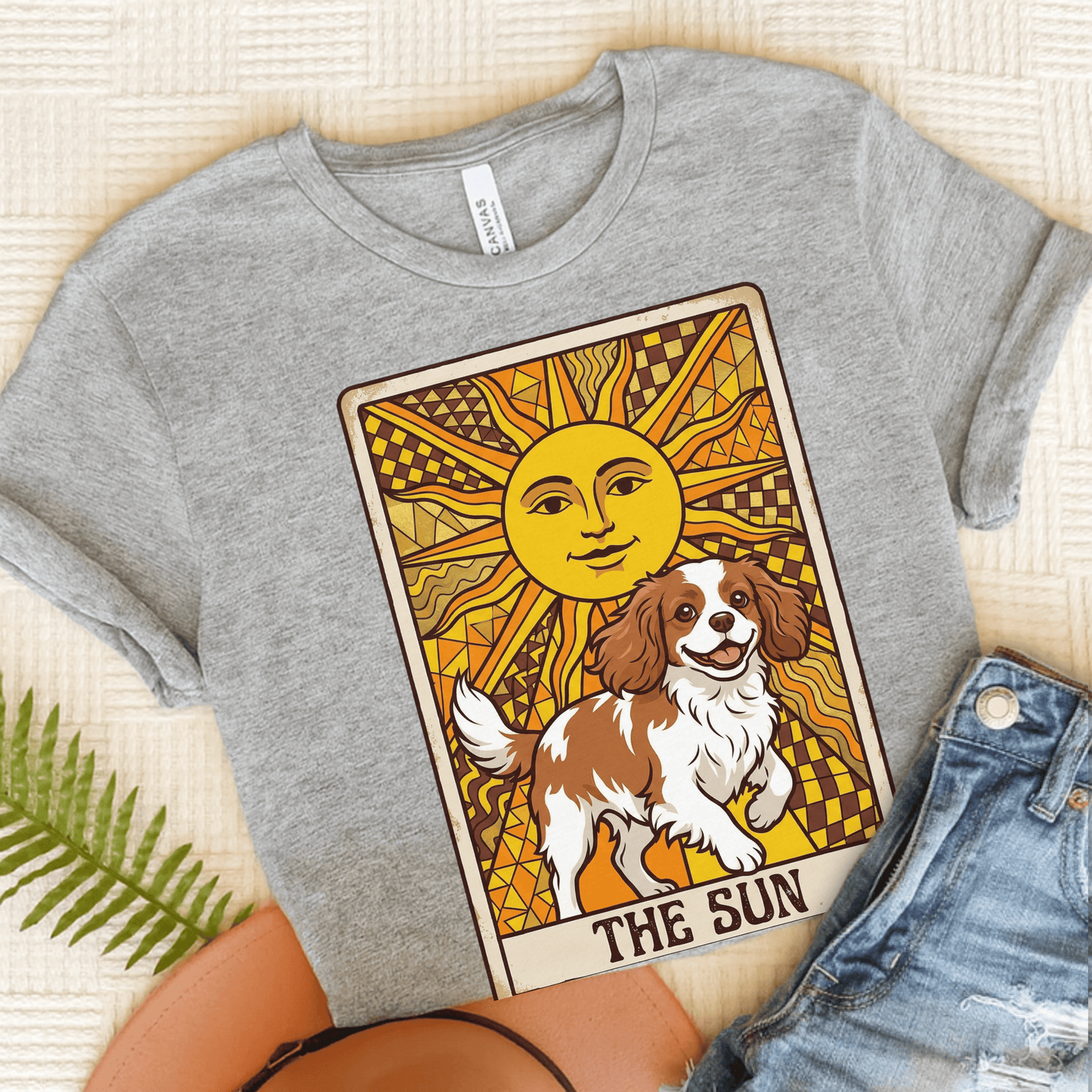 Personalized Cavalier The Sun Tarot Unisex Tshirt Athletic Heather