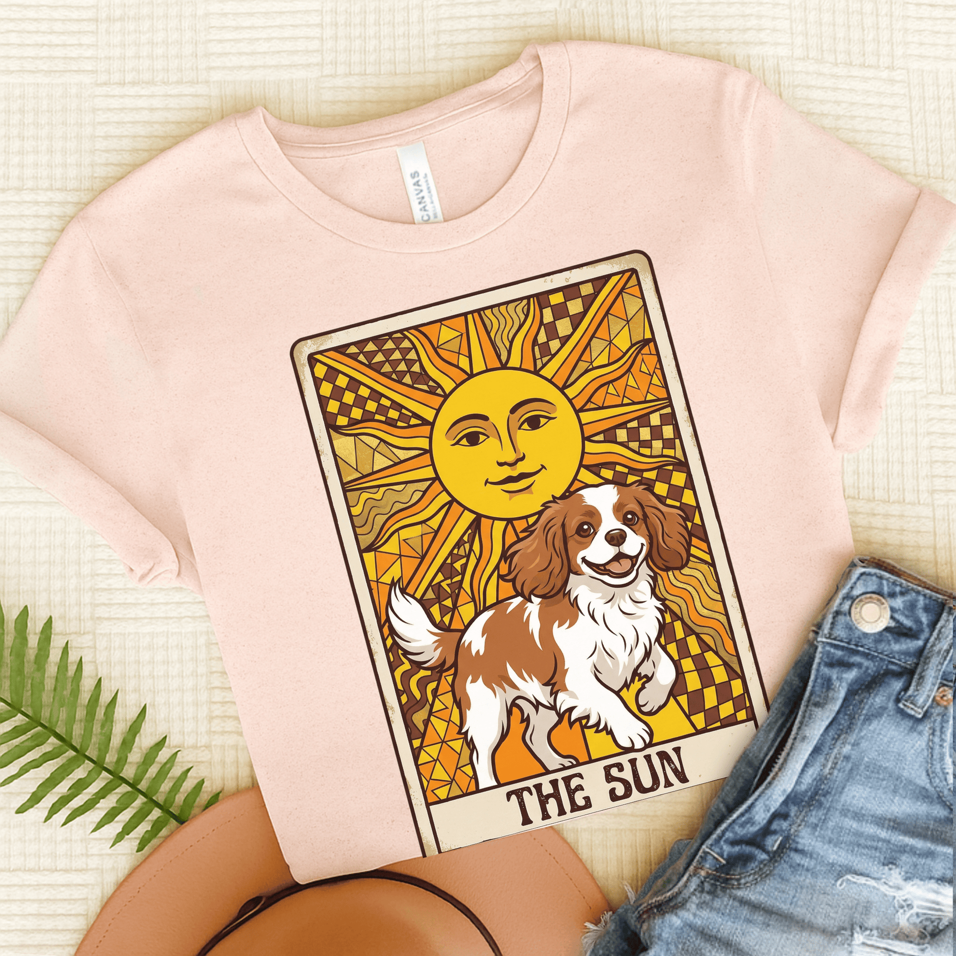 Personalized Cavalier The Sun Tarot Unisex Tshirt Soft Pink