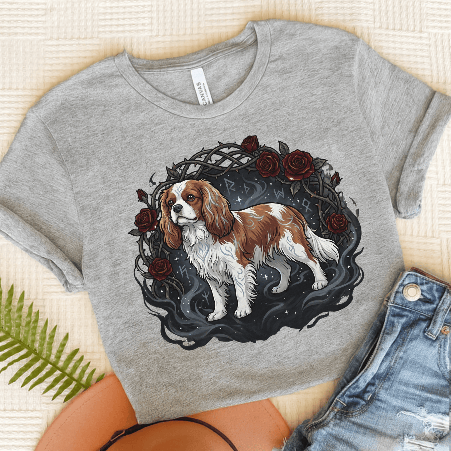 Personalized Cavalier Thorns Roses Unisex Tshirt Athletic Heather