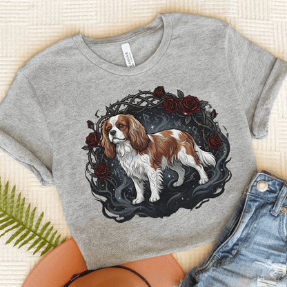 Personalized Cavalier Thorns Roses Unisex Tshirt Athletic Heather