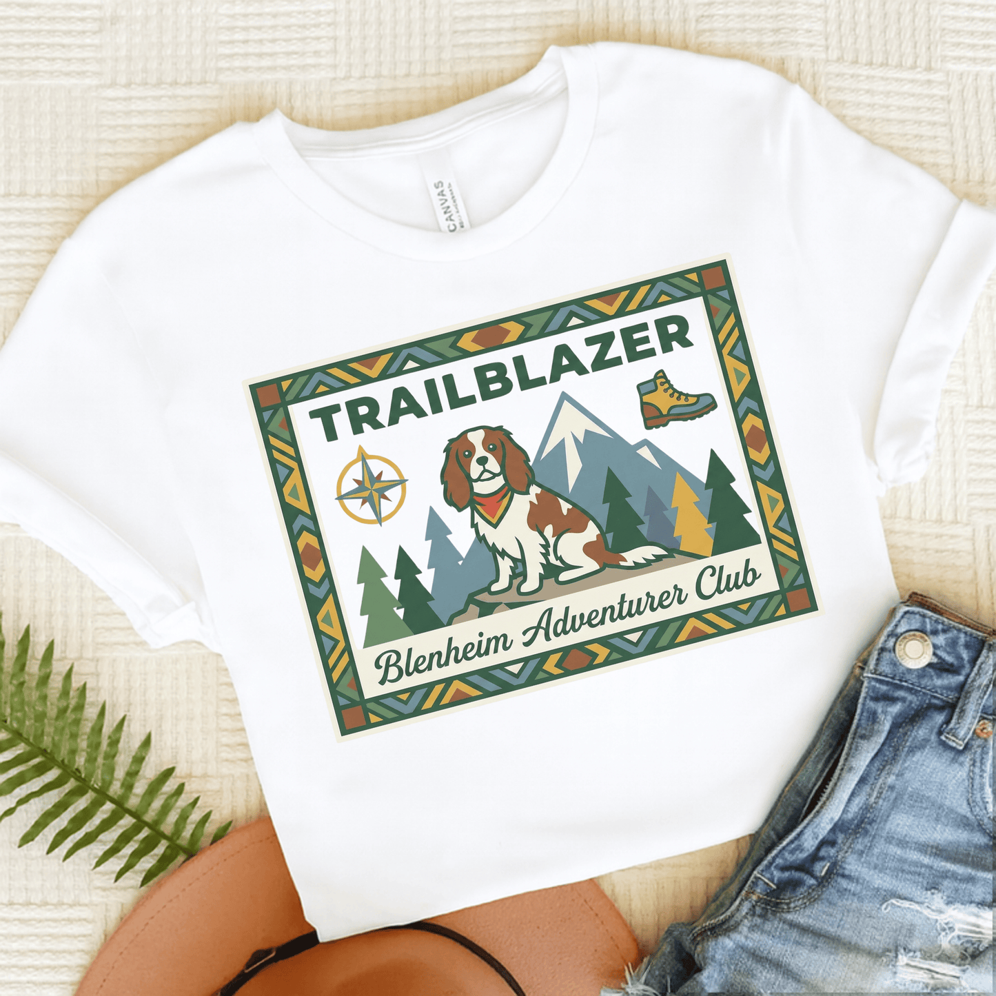 Personalized Cavalier Hiking Unisex TShirt White