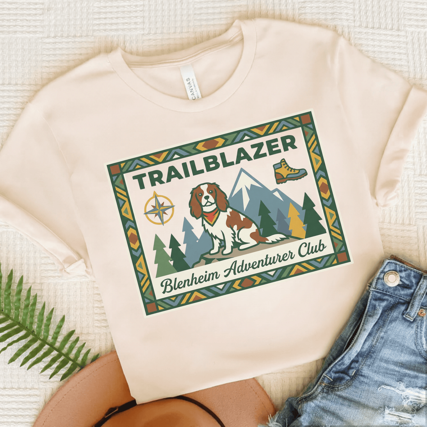Personalized Cavalier Hiking Unisex TShirt Natural