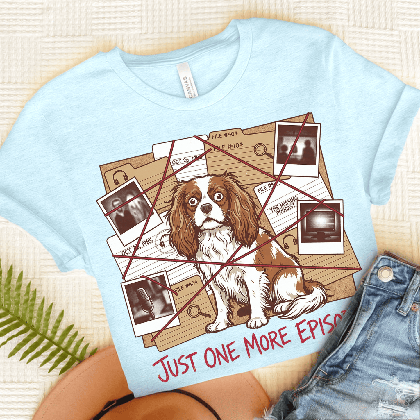 Personalized Cavalier True Crime Unisex Tshirt Heather Ice Blue