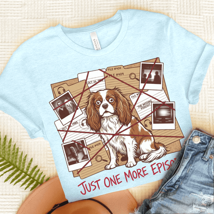 Personalized Cavalier True Crime Unisex Tshirt Heather Ice Blue