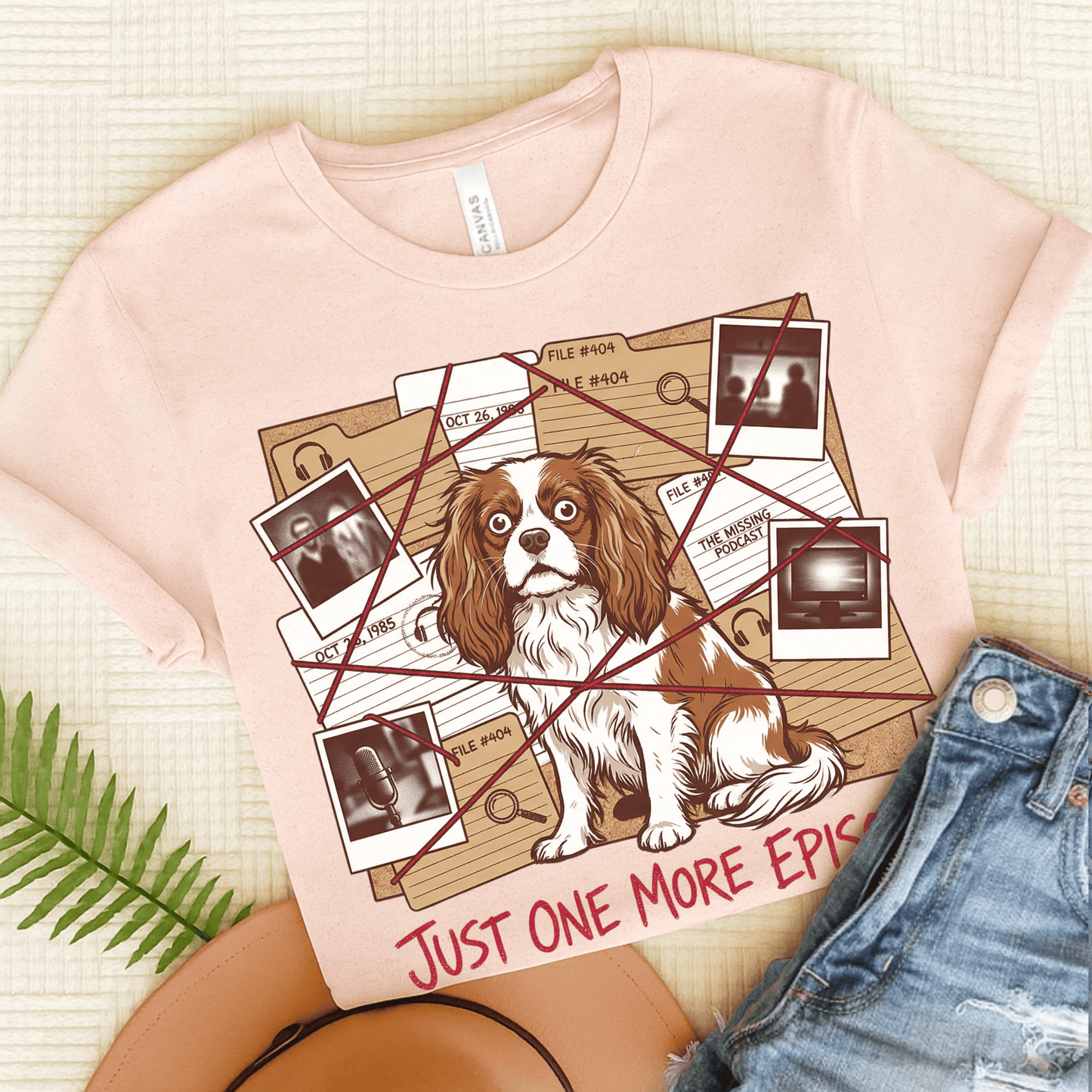 Personalized Cavalier True Crime Unisex Tshirt Soft Pink