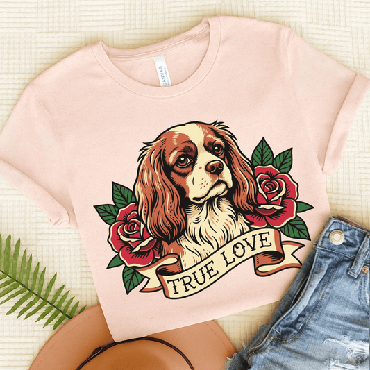 Personalized Cavalier True Love Tattoo Unisex TShirt Soft Pink