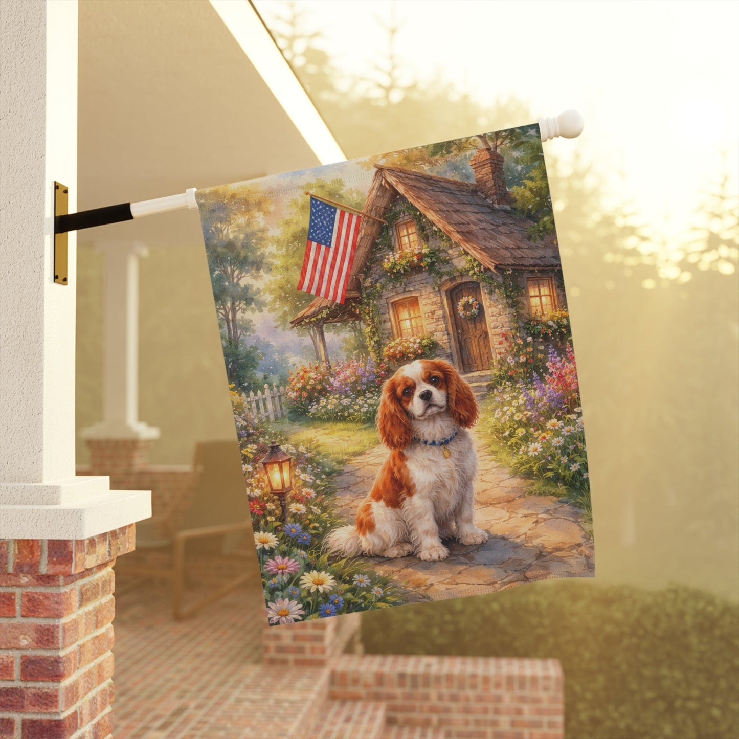Personalized Cavalier USA Cottage Garden Flag