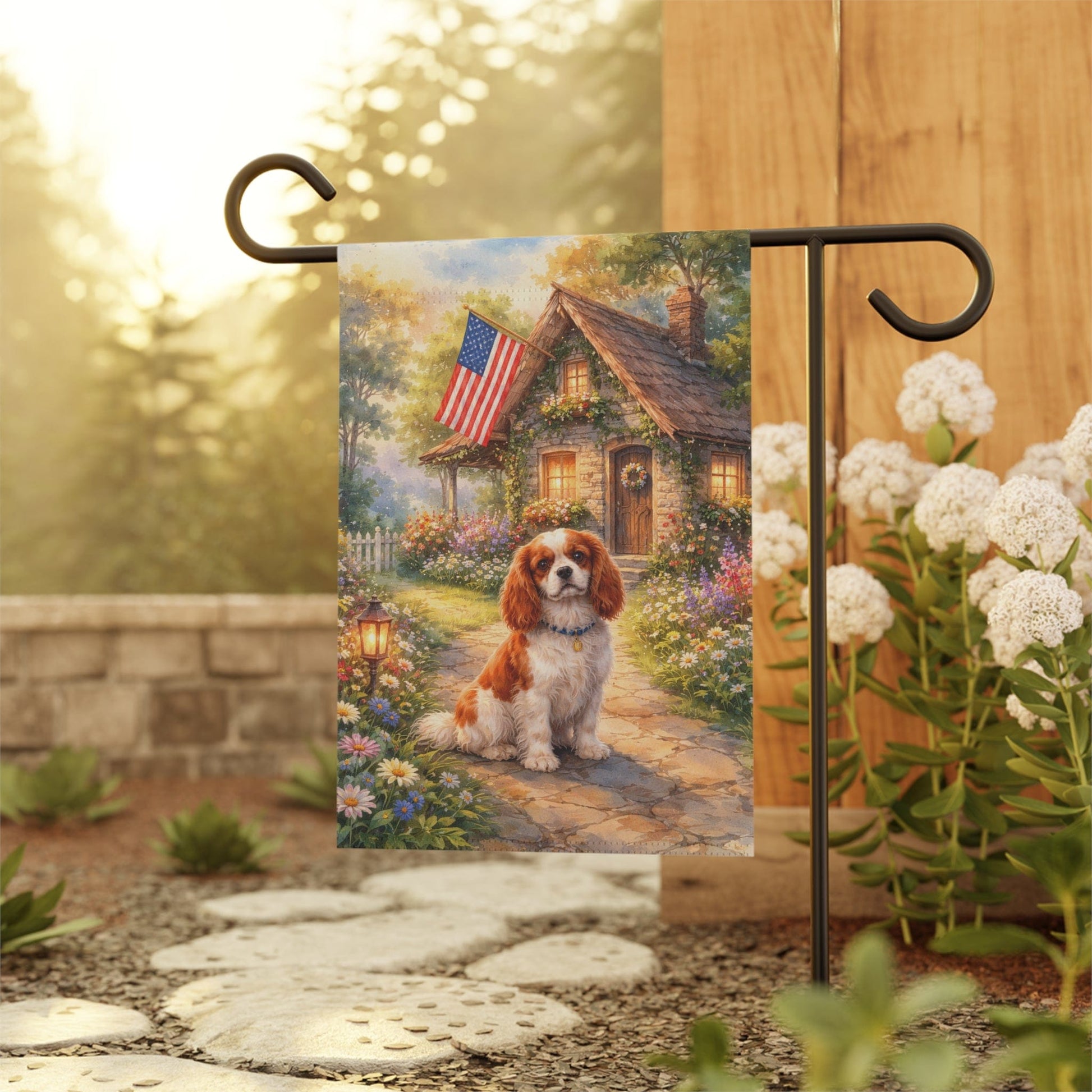 Personalized Cavalier USA Cottage Garden Flag