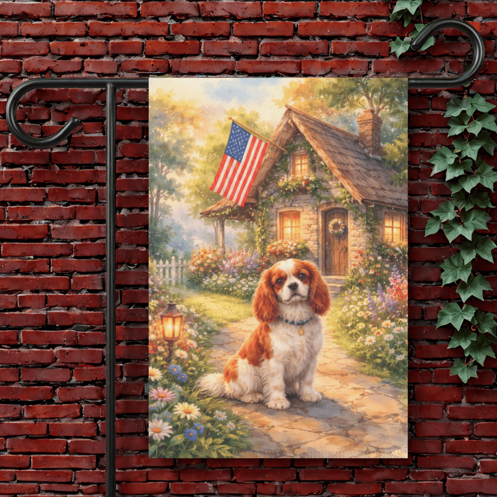 Personalized Cavalier USA Cottage Garden Flag 12'' × 18''