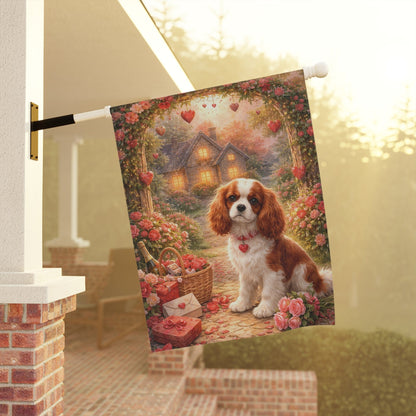 Personalized Cavalier Valentines Day Garden Flag
