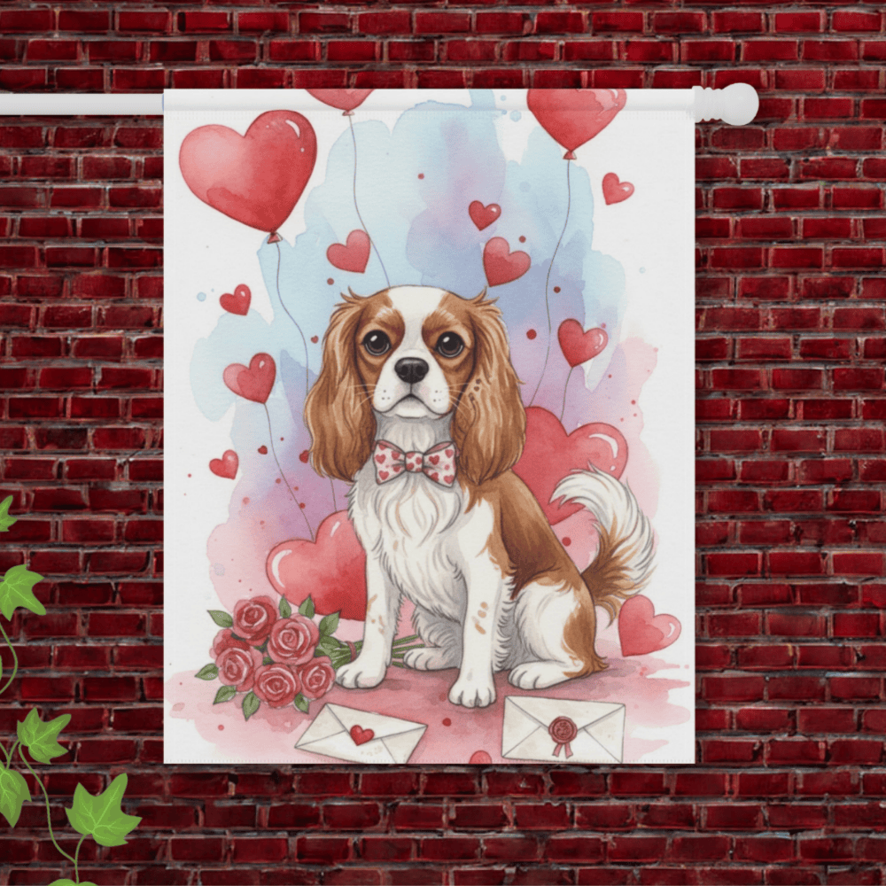 Personalized Cavalier Valentines Garden Yard Flag 24.5'' × 32''