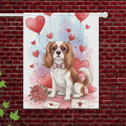 Personalized Cavalier Valentines Garden Yard Flag 24.5'' × 32''
