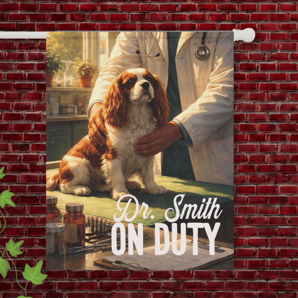 Personalized Cavalier Veterinarian Garden Flag 24.5'' × 32''