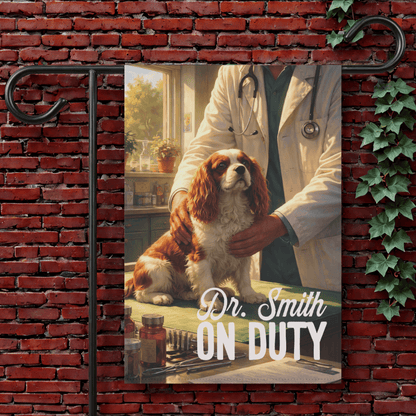 Personalized Cavalier Veterinarian Garden Flag 12'' × 18''