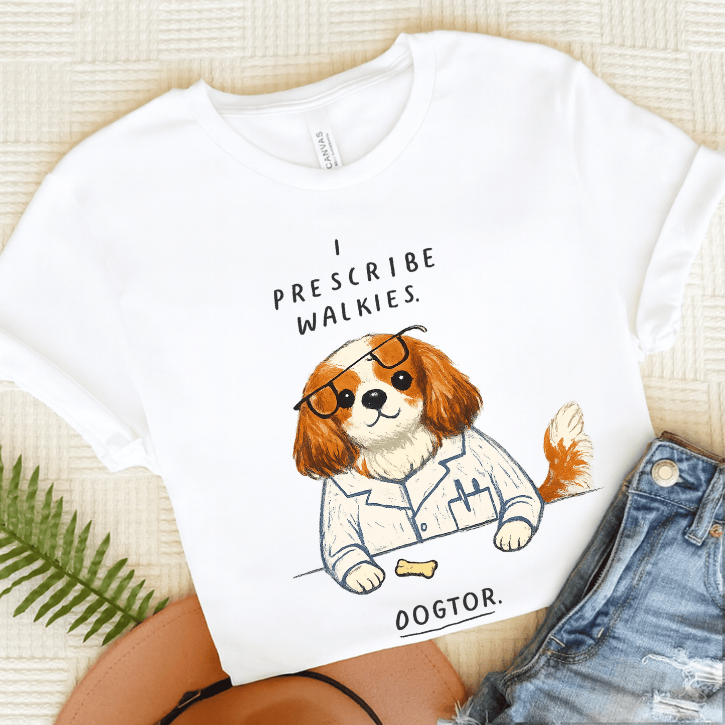 Personalized Cavalier Walkies Unisex TShirt White