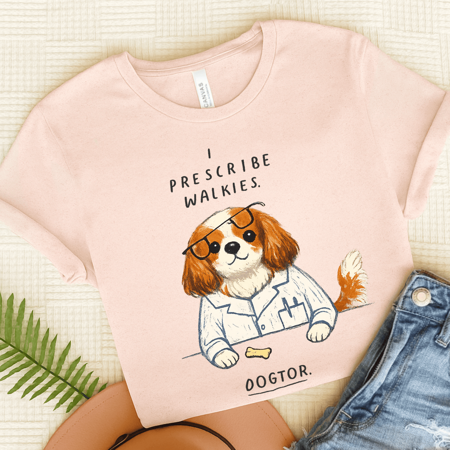 Personalized Cavalier Walkies Unisex TShirt Soft Pink