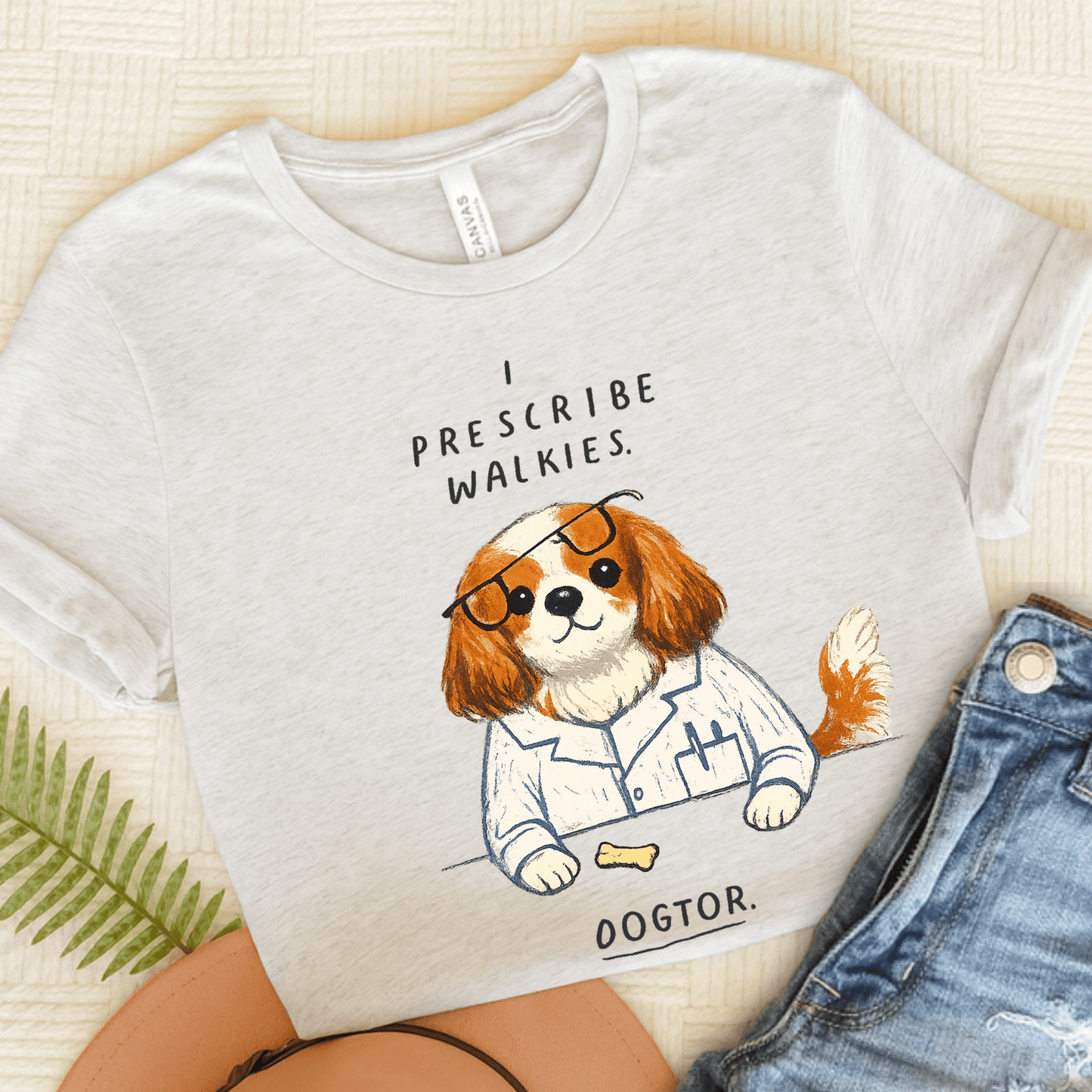 Personalized Cavalier Walkies Unisex TShirt Ash