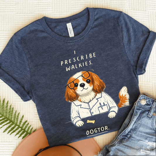 Personalized Cavalier Walkies Unisex TShirt Heather Navy