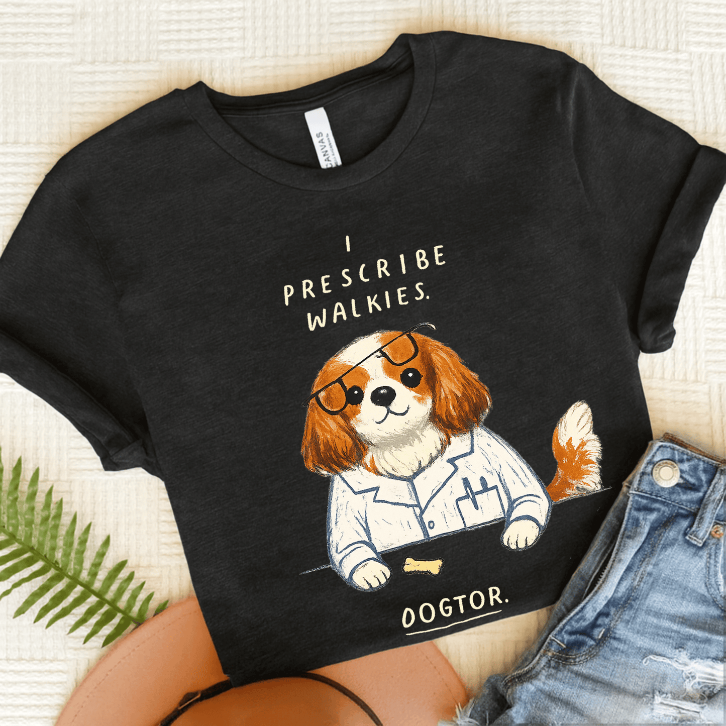 Personalized Cavalier Walkies Unisex TShirt Dark Grey Heather