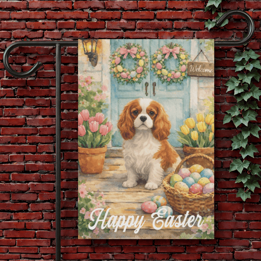 Personalized Cavalier Welcome Easter Yard Flag 12'' × 18''