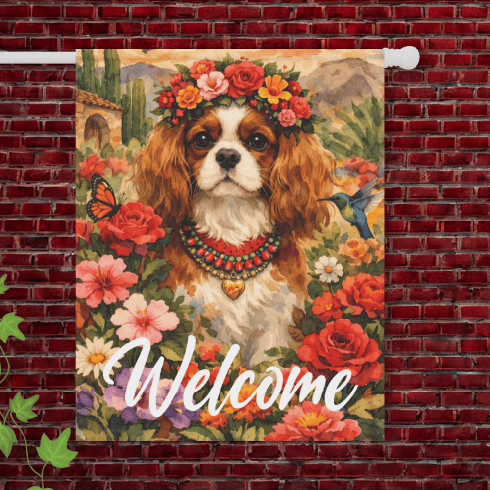 Personalized Cavalier Hummingbird Garden Flag 24.5'' × 32''
