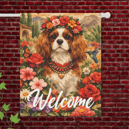 Personalized Cavalier Hummingbird Garden Flag 24.5'' × 32''