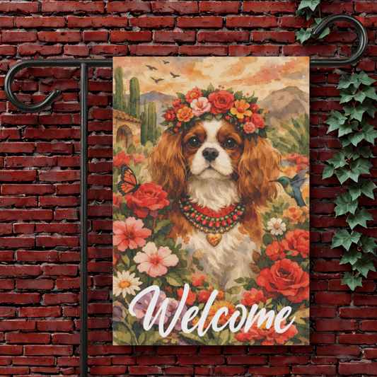 Personalized Cavalier Hummingbird Garden Flag 12'' × 18''