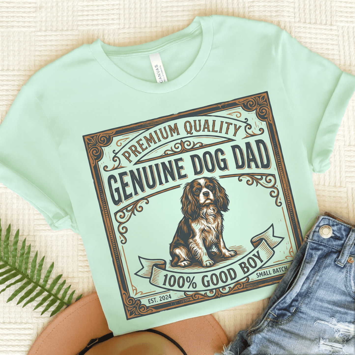 Personalized Cavalier Whiskey Small Batch Unisex TShirt Heather Mint