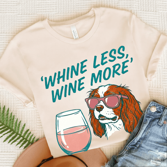 Personalized Cavalier Wine Drinking Unisex Tshirt Natural