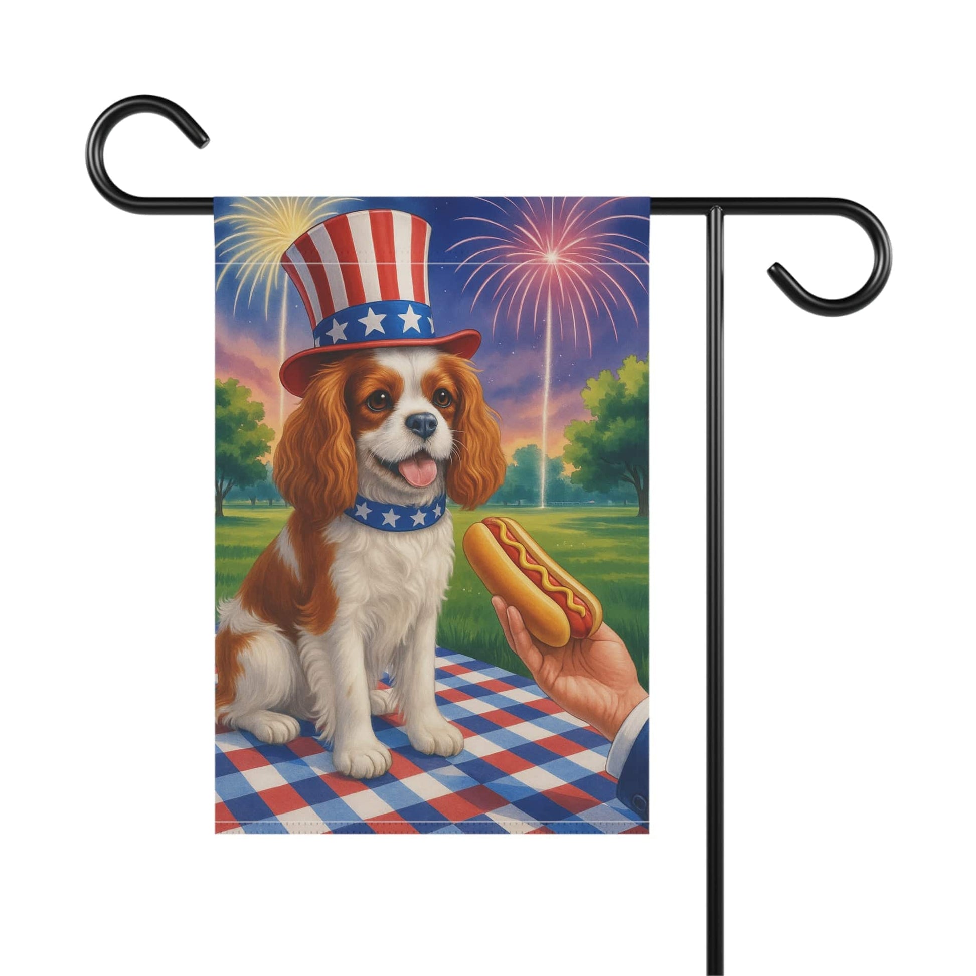 Printify Garden Flag Blenheim King Charles Cavalier 4th of July Garden Flag