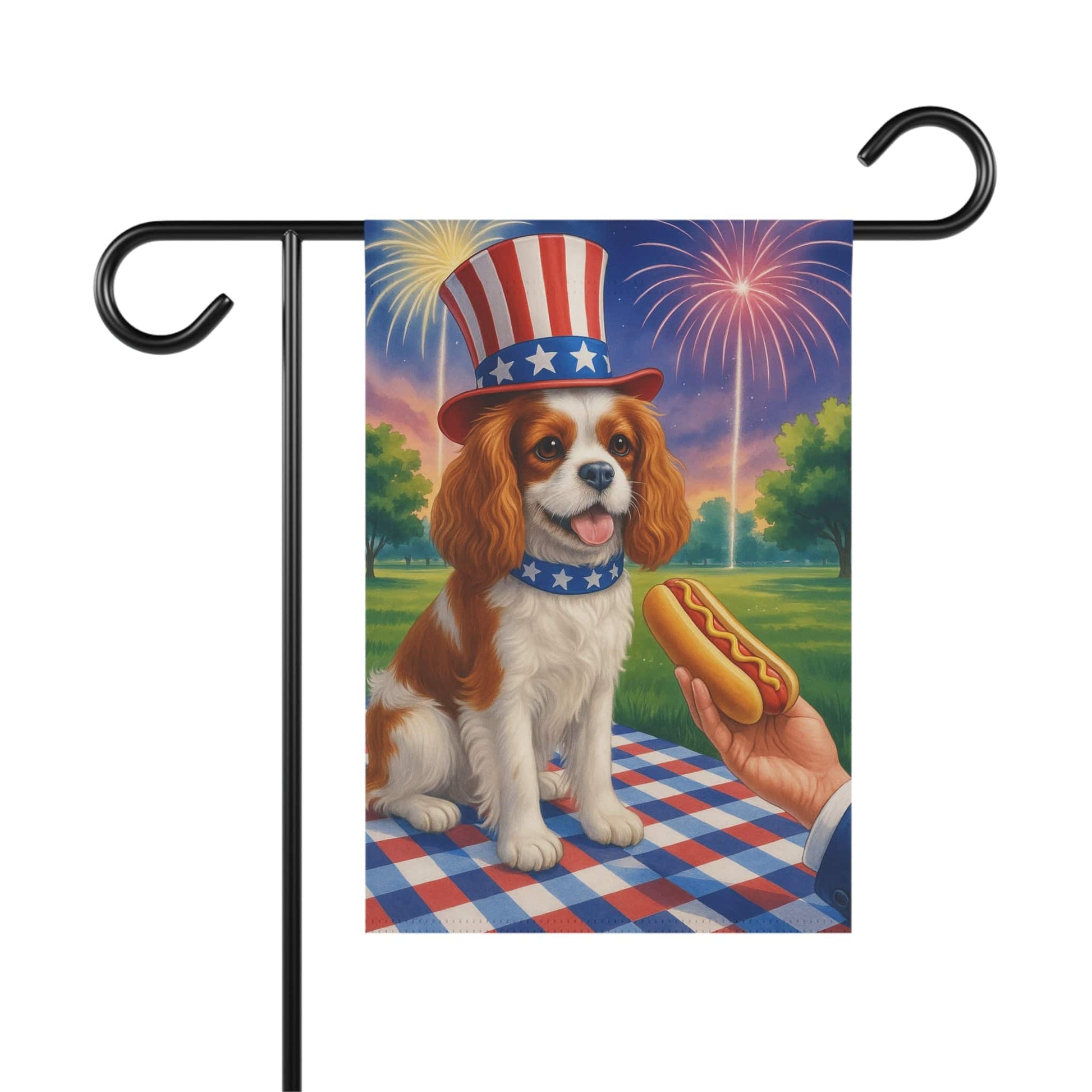 Printify Garden Flag Blenheim King Charles Cavalier 4th of July Garden Flag