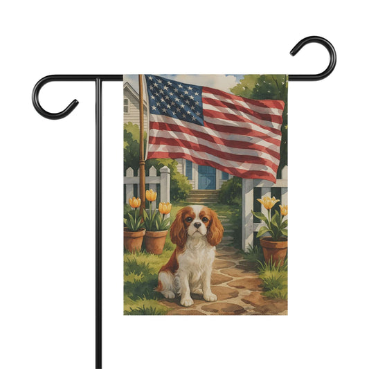 Printify Garden Flag Blenheim King Charles Cavalier Ameican Garden Flag